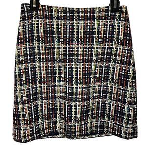 Halogen Tweed Multi-Color Straight Exposed Zipper Skirt Women's Size 4